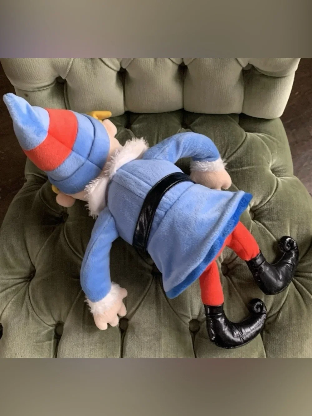 Plush Elf Doll in Blue and Yellow Hat - Soft Kids Toy
